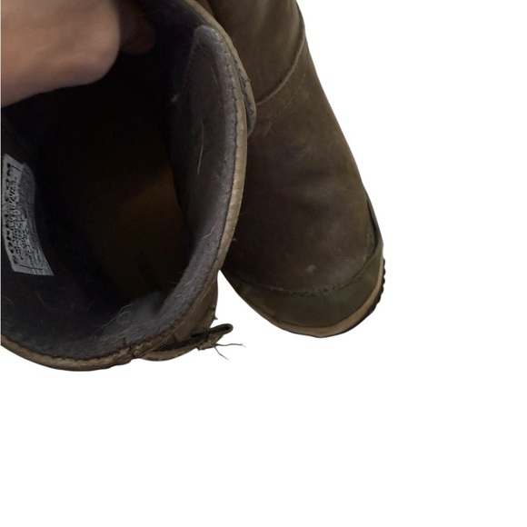 Sorel Rustic Green Brown Leather Short Boots - Picture 2 of 7